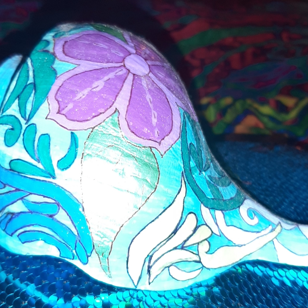 🐚🌞Hand-painted conch shell